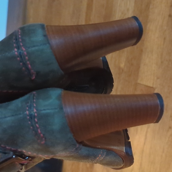 Manas Lea Foscati green brown suede Italian boots size 37 - Picture 9 of 10